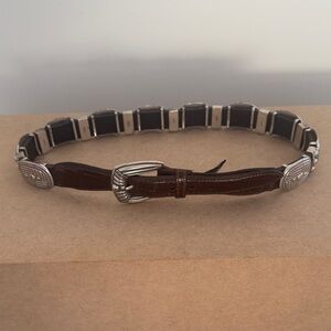 Brighton Leather Women’s  Belt with Silver Accents